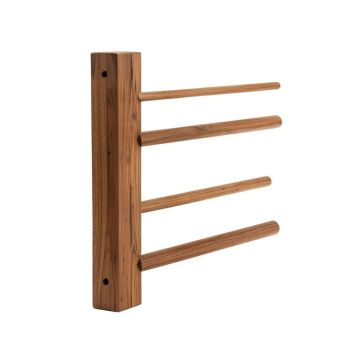 Catton Solid Wood Wall Mounted Wine Glass Rack In Brown