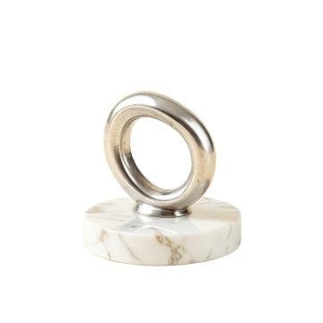 Pappalardo Multiple Rings Marble Base Metal Sculpture