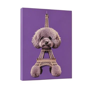 Bonjour Eiffel Tower Poodle By April Heather Graphic Art On Wrapped Canvas