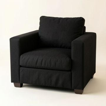 Olive Crossing Upholstered Armchair - Black (synthetic illustration; no displayed measurements)