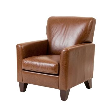 Klismos Genuine Leather Upholstered Side Chair
