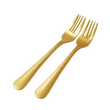 Golden Secrets Gold Plastic Disposable Forks