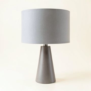 Clay Branch Table Lamp With A Plain Fabric Shade - Gray (synthetic illustration; no displayed measurements)