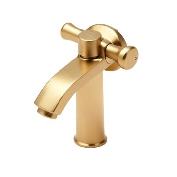 Circular X Handle Single Hole Bathroom Faucet