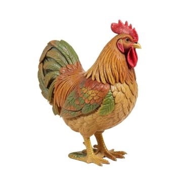 Madely Rooster In Leaves Figurine