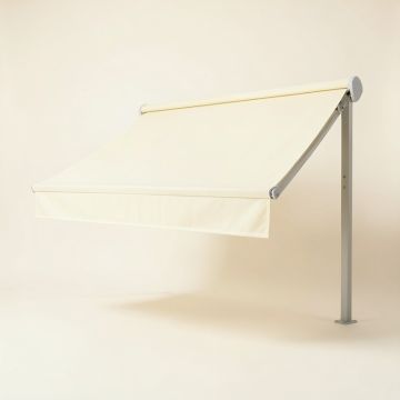 118.1 '' W Manual Retraction Side Awning In Cream (synthetic illustration; no displayed measurements)