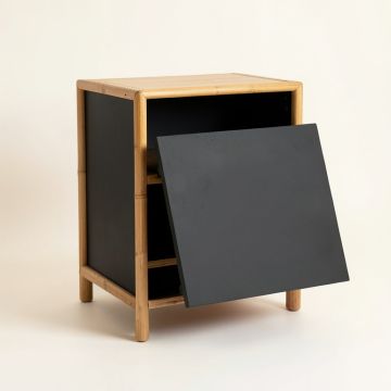 Reed Dell Freestanding Pull-Out Hamper Cabinet - Black (synthetic illustration; no displayed measurements)