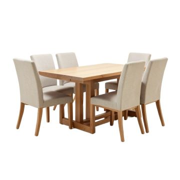 Sellars Butterfly Leaf Rubberwood Solid Wood Dining Set