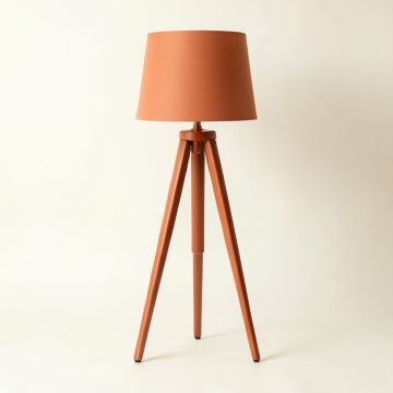 Cedar Crossing Floor Lamp With A Plain Fabric Shade - Terracotta (synthetic illustration; no displayed measurements)