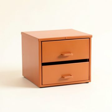 Elm Bluff Small-Parts Storage Drawer Cabinet - Terracotta (synthetic illustration; no displayed measurements)