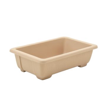 Shore Branch Empty Railing Planter With Integral Brackets - Beige