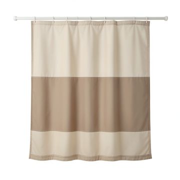 Holly Canyon Shower Curtain Hanging Flat From A Plain Rod - Beige (synthetic illustration; no displayed measurements)