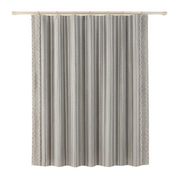 Aspen Dale Shower Curtain Hanging Flat From A Plain Rod - Gray
