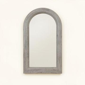 Oak Arc Framed Wall Mirror - Gray (synthetic illustration; no displayed measurements)