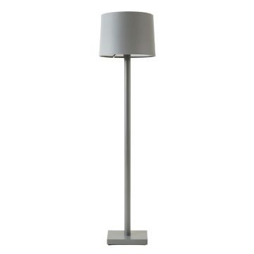 Summit Bridge Floor Lamp With A Plain Fabric Shade - Gray
