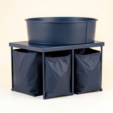 Bay Arc Laundry Sorting Station With Plain Removable Bags (synthetic illustration; no displayed measurements)