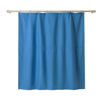 Birch Bend Shower Curtain Hanging Flat From A Plain Rod - Blue
