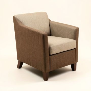 Gunhwat Linen Side Chair In Brown/Beige (synthetic illustration; no displayed measurements)