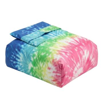 70S Party Peace And Love Tie Dye Effect Funky Color Splash Duvet Cover Set