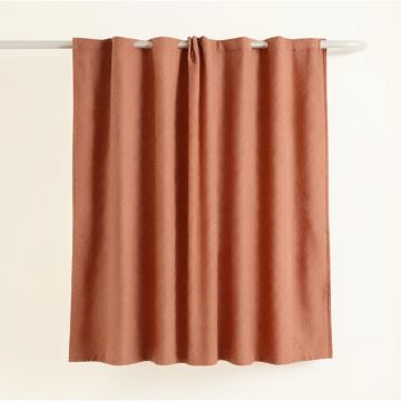 Slate Bend Shower Curtain Hanging Flat From A Plain Rod - Terracotta (synthetic illustration; no displayed measurements)
