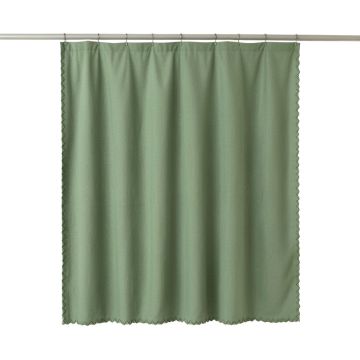Laurel Dale Shower Curtain Hanging Flat From A Plain Rod - Green