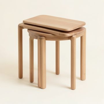 Cayetana Drum 2 Nesting Tables (synthetic illustration; no displayed measurements)