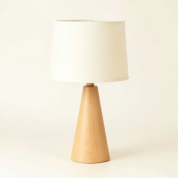 Holly Bridge Table Lamp With A Plain Fabric Shade - Ivory (synthetic illustration; no displayed measurements)