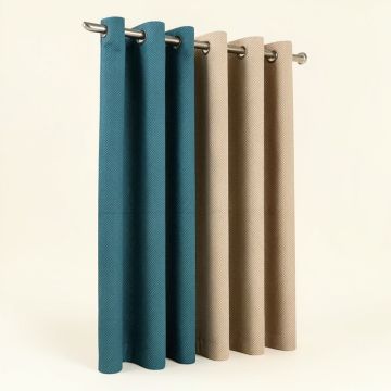Galvez Herringbone Solid Color Max Blackout Thermal Grommet Single Curtain Panel (synthetic illustration; no displayed measurements)