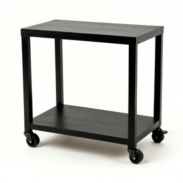River Brook Empty Rolling Workshop Cart - Black (synthetic illustration; no displayed measurements)