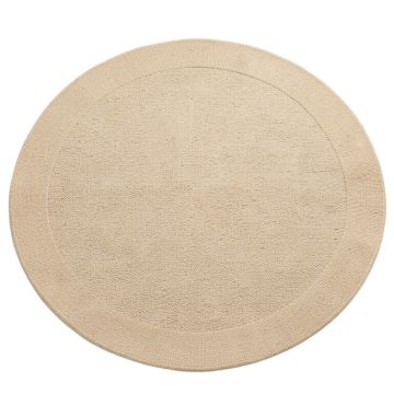 Fern Branch Round Area Rug - Beige