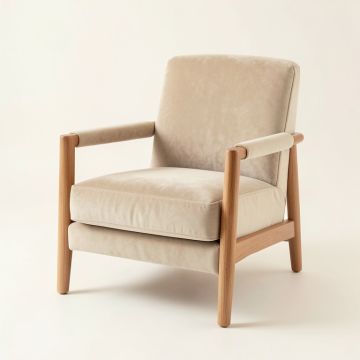 Summit Dell Upholstered Armchair - Beige (synthetic illustration; no displayed measurements)