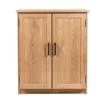 2-Door Wood Entryway 19 Pair Shoe Storage Cabinet