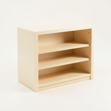 Heath Bend Low Bookcase - Cream (synthetic illustration; no displayed measurements)