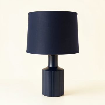 Aspen Branch Table Lamp With A Plain Fabric Shade - Navy (synthetic illustration; no displayed measurements)