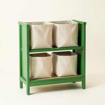 Cove Crest Laundry Sorting Station With Plain Removable Bags - Green (synthetic illustration; no displayed measurements)