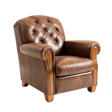 Chiang 40 '' Wide Tufted Full Grain Leather Club Chair