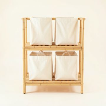 Vale Canyon Laundry Sorting Station With Plain Removable Bags - Ivory (synthetic illustration; no displayed measurements)