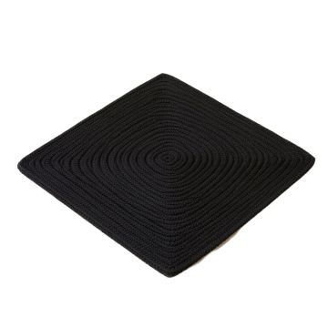 Roswell Ombre Braided Cotton Black Area Rug