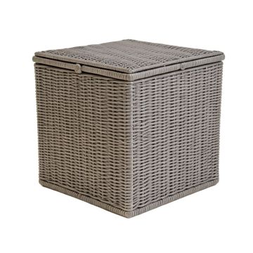 140 Gallon Water Resistant Wicker Deck Box In Gray