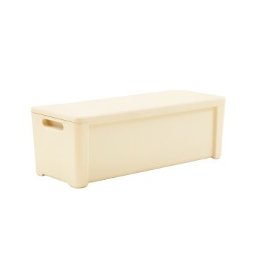 Hazel Bend Narrow Outdoor Storage Bench - Cream