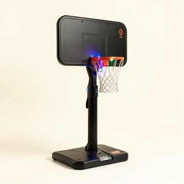 Portable Basketball Hoop Basketball System 6.6-10Ft Height Adjustment For Youth Adults Led Basketball Hoop Lights , Colorful Lights , Waterproof，Super Bright To Play At Night Outdoors , Good Gift For Kid (synthetic illustration; no displayed measurements)