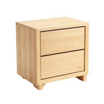 Hanston Solid Wood Nightstand In Light Walnut