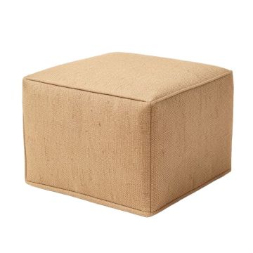 Benson Gobi Hand Woven 100 % Cotton 18-Inch Pouf Ottoman , Natural