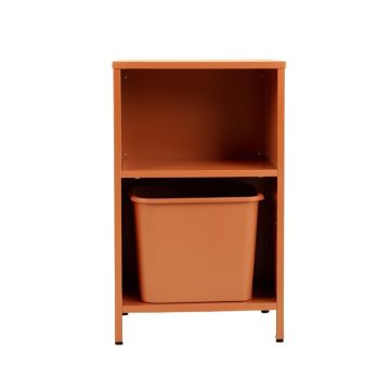 Stone Branch Freestanding Pull-Out Hamper Cabinet - Terracotta