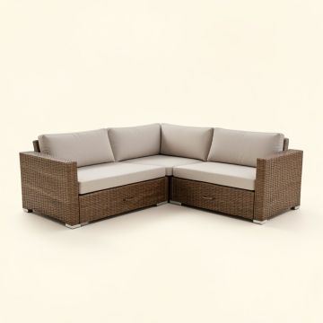 Mila 2 Piece Rattan Sectional Seating Group With Cushions (synthetic illustration; no displayed measurements)
