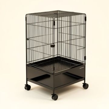 Fiscus 52.5 '' Steel Flat Top Travel Bird Cage With Wheels (synthetic illustration; no displayed measurements)