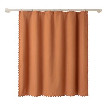 Harbor Dell Shower Curtain Hanging Flat From A Plain Rod - Terracotta