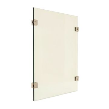 French Monture Noir 34 ” W X 78 ” H Frameless Fixed Glass Panel