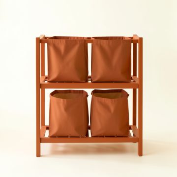Pine Canyon Laundry Sorting Station With Plain Removable Bags - Terracotta (synthetic illustration; no displayed measurements)