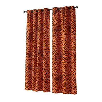 Ambesonne Leopard Print 2 Panel Curtain Set